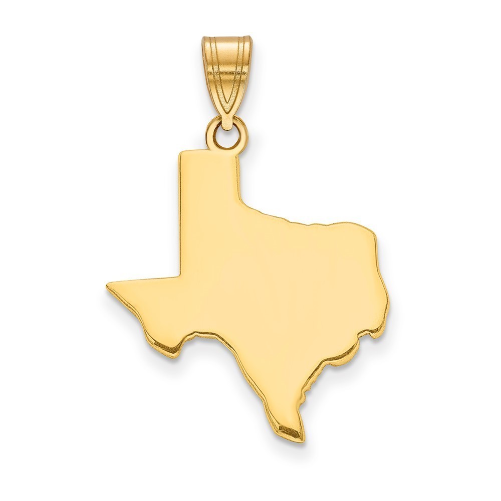 14k Yellow Gold Mini Travel Texas State Necklace Charm Pendant